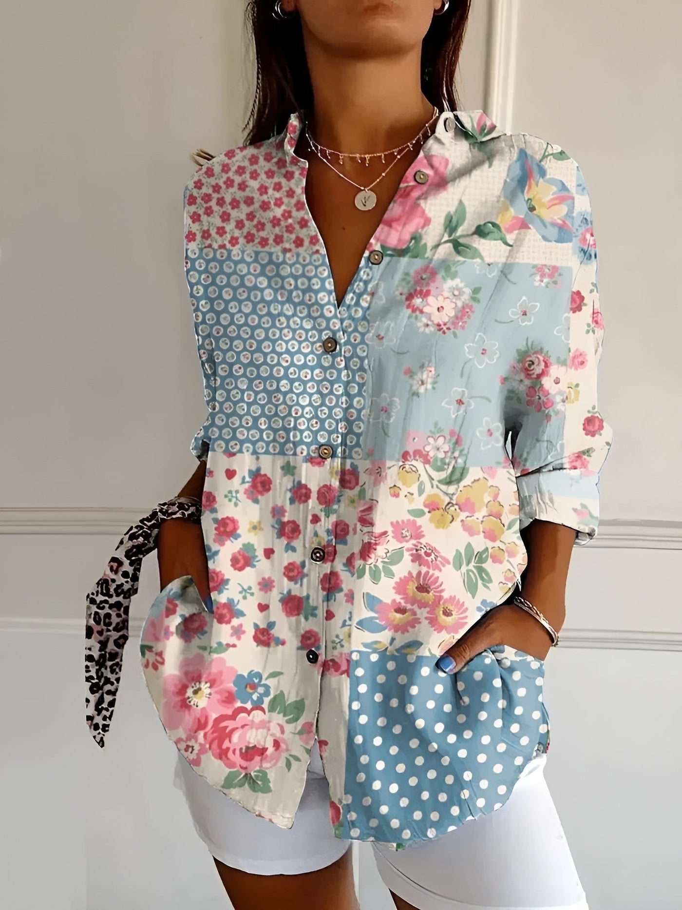 Amara | Floral Button-Down Blouse