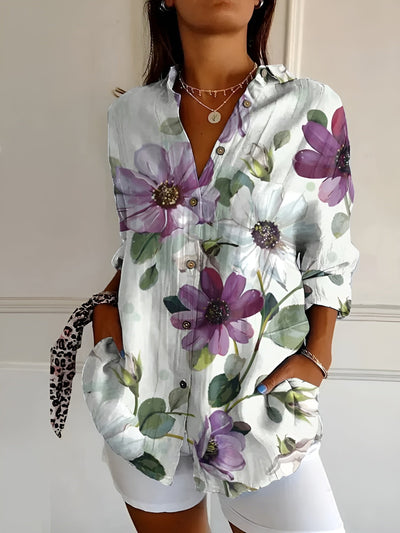 Amara | Floral Button-Down Blouse
