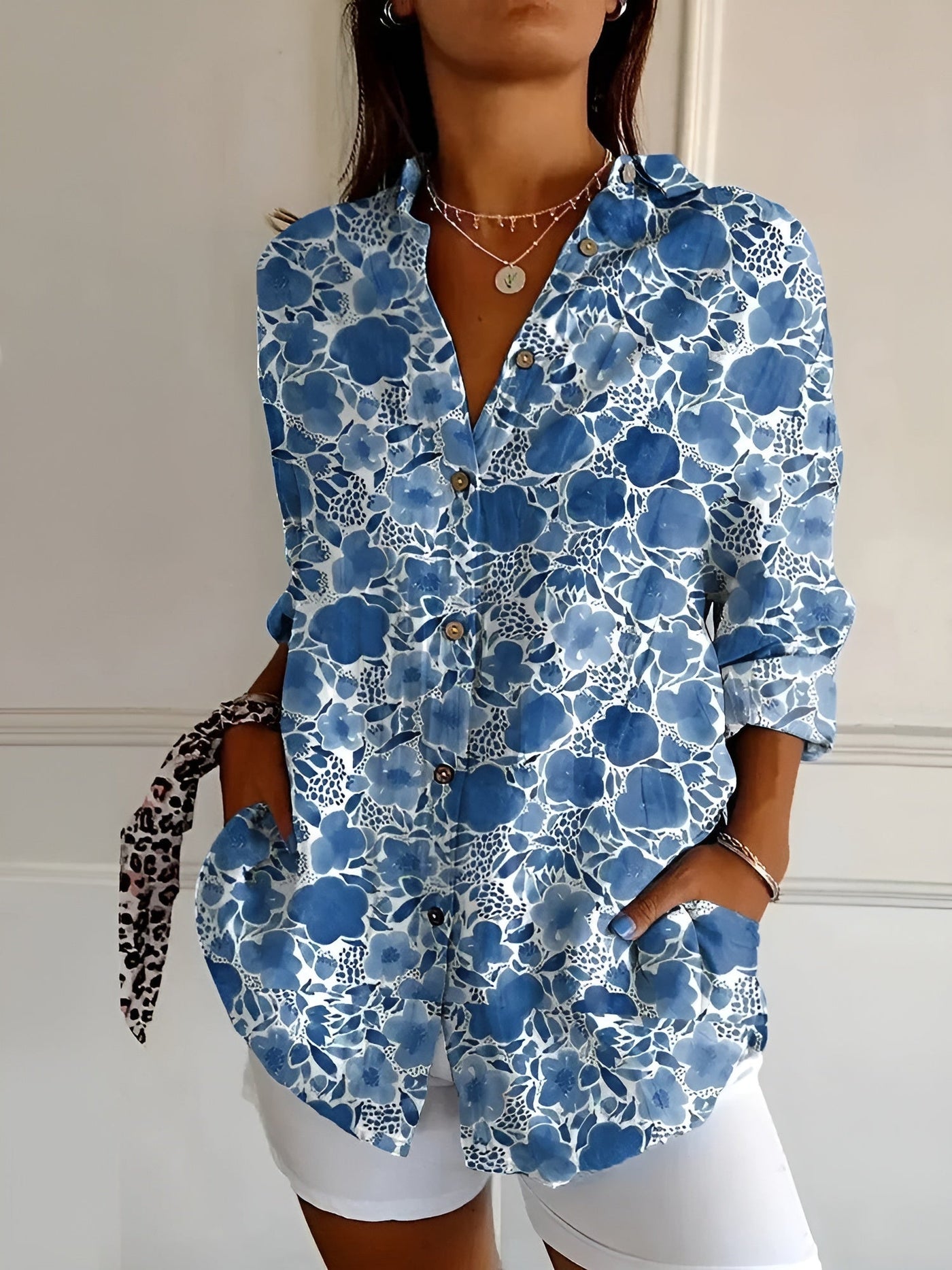 Amara | Floral Button-Down Blouse