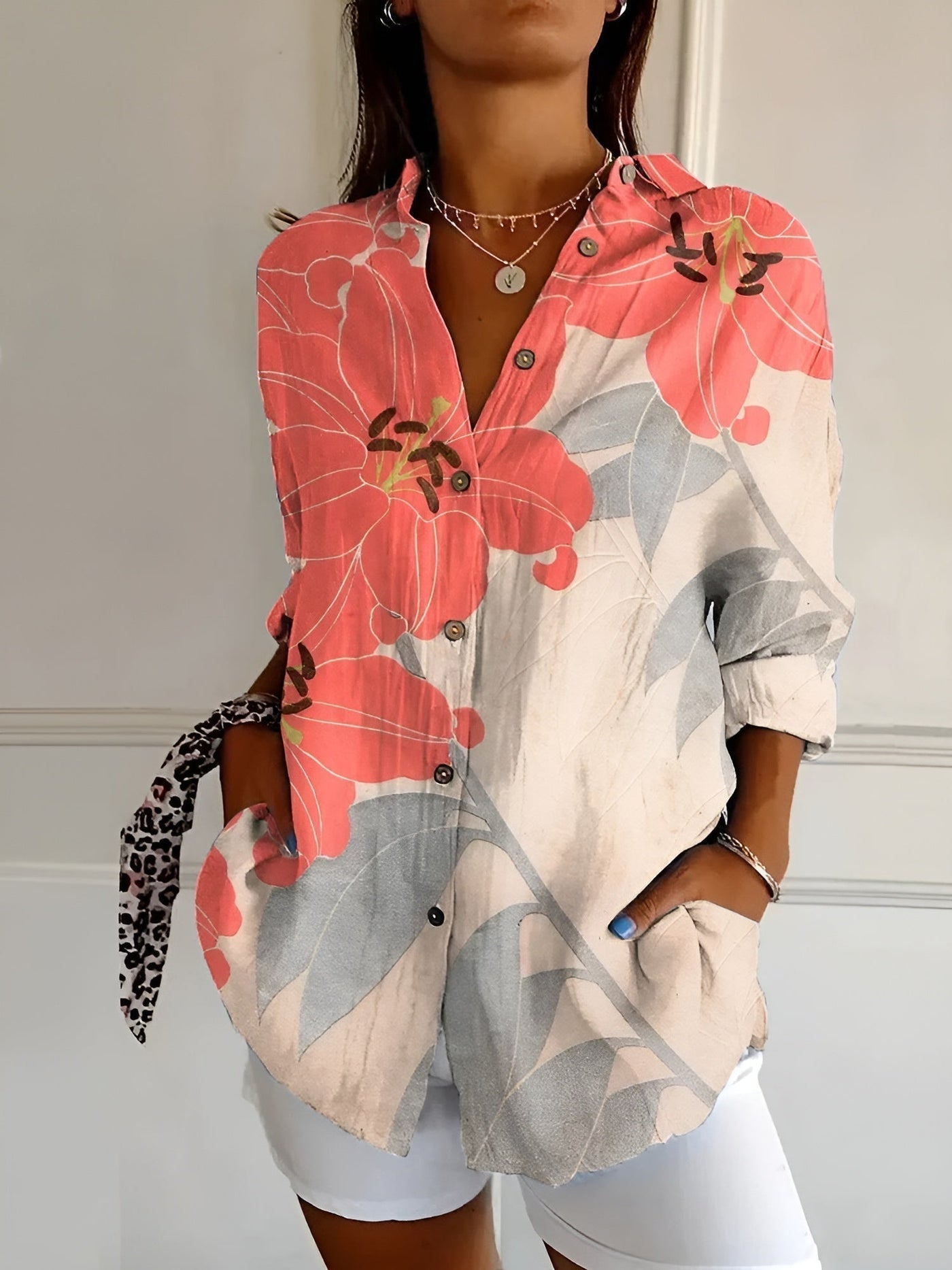 Amara | Floral Button-Down Blouse