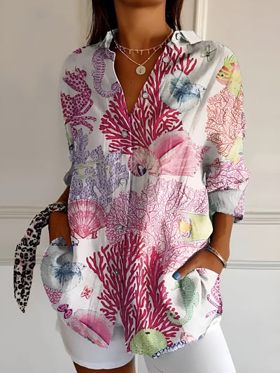 Amara | Floral Button-Down Blouse